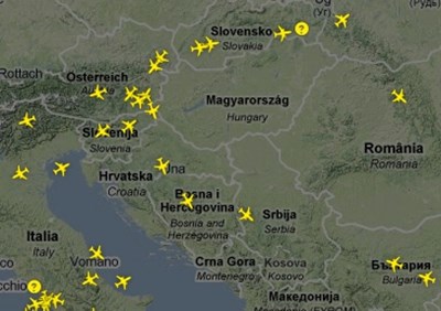 magyarország légifolyosói térkép Világ: Élő térkép az európai légtérről   HVG.hu magyarország légifolyosói térkép