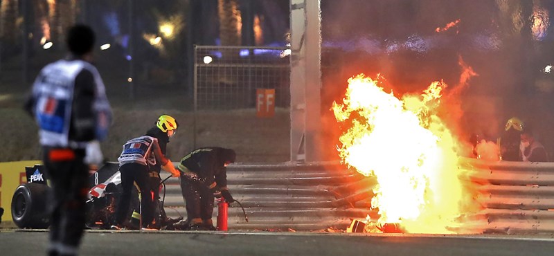 Tűzgömbbé vált Grosjean autója a Bahreini Nagydíj rajtja után ? videó