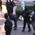 The assault police began to disperse the protesters in Minsk.